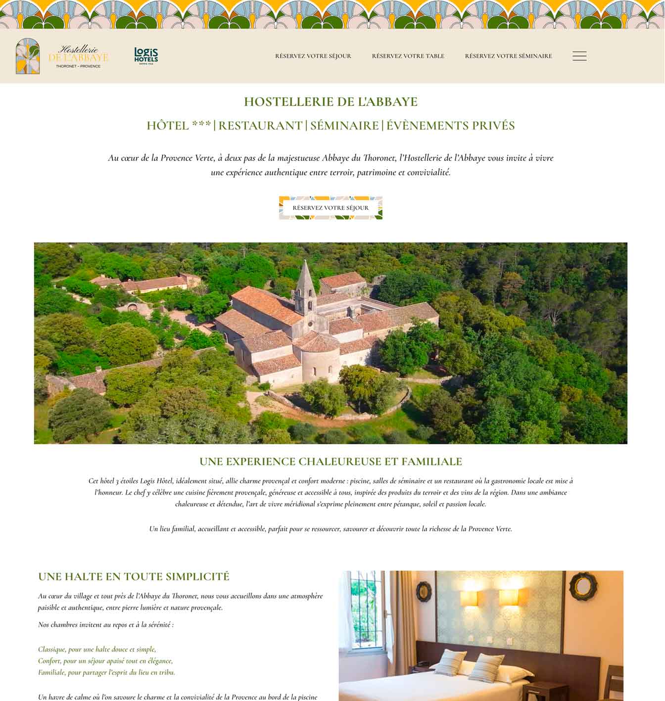 Encre Digitale - Illustration réalisation site Hostellerie de l'Abbaye